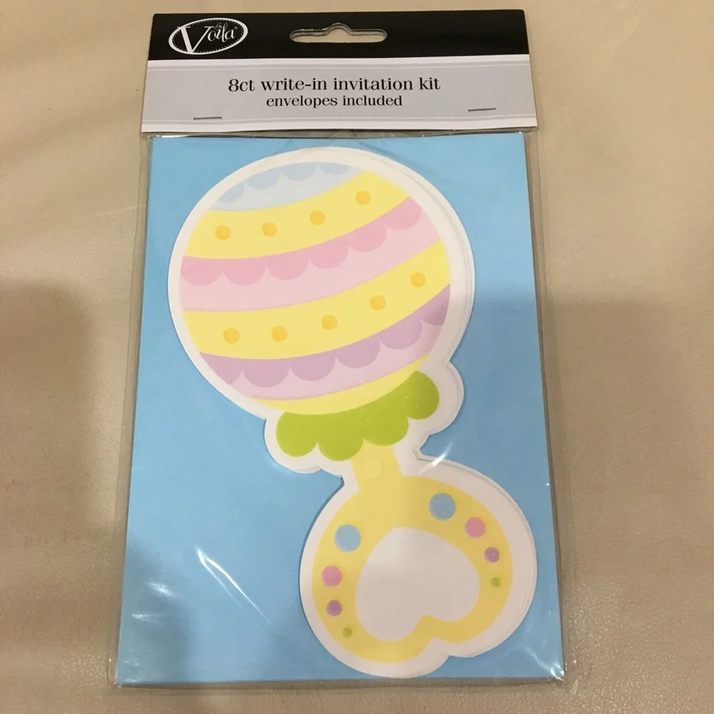 Baby Rattle Invitations Baby Shower / Reveal